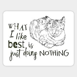 Cat Illustration with Text Magnet